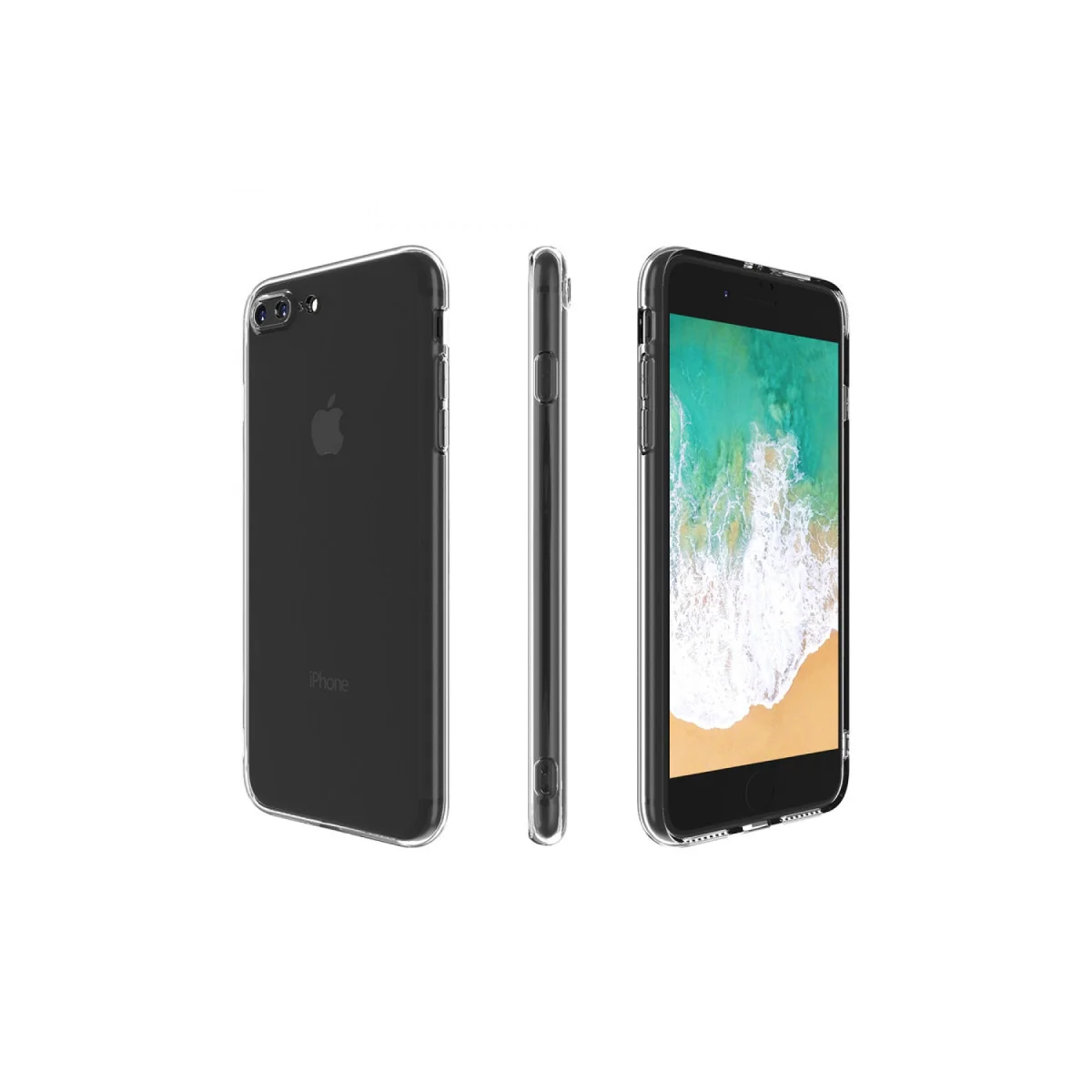 iPhone 8 Plus Kılıf Deluxe Şeffaf Silikon 2mm - Pürüzsüz ve Uzun Ömürlü Koruma