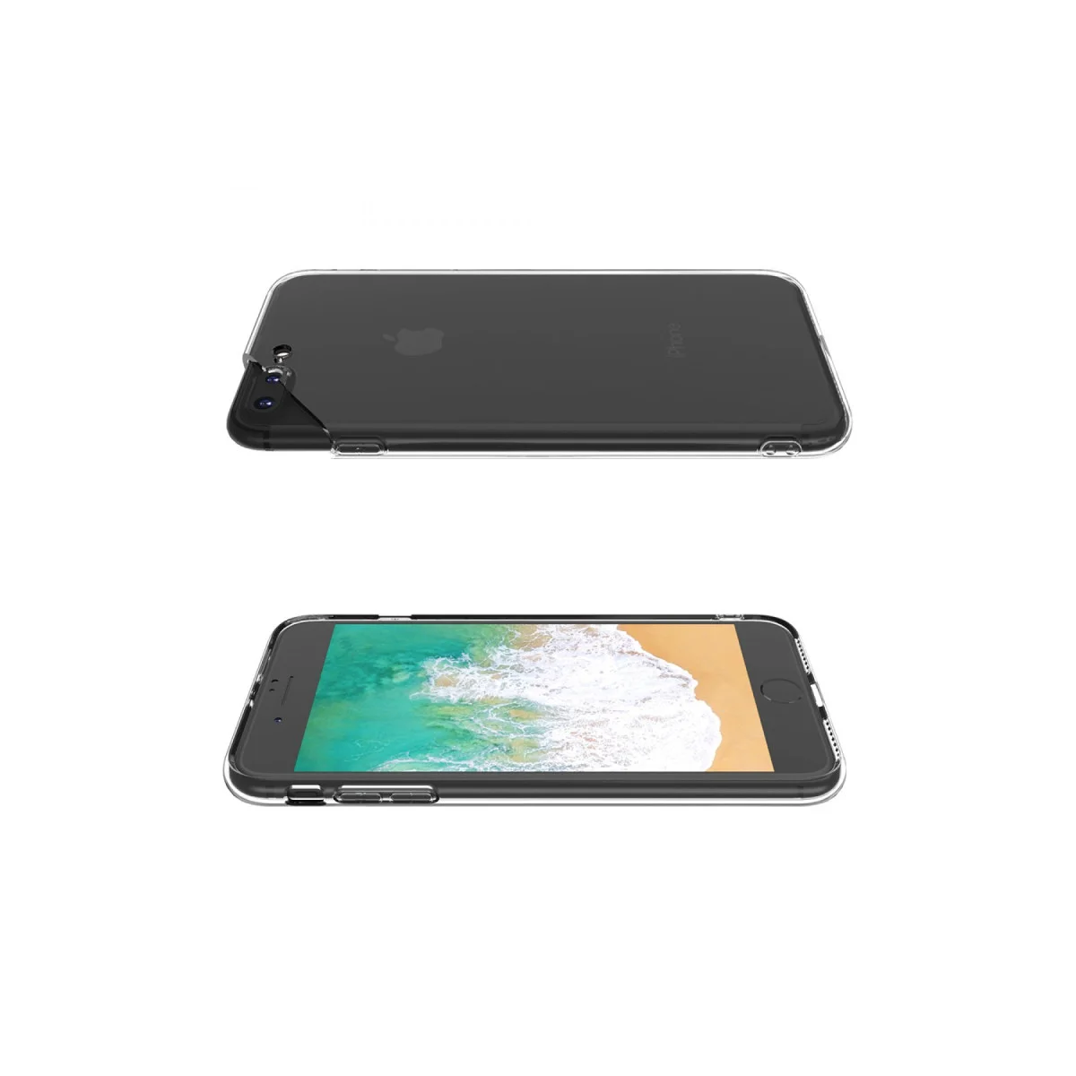 iPhone 8 Plus Kılıf Deluxe Şeffaf Silikon 2mm - Pürüzsüz ve Uzun Ömürlü Koruma