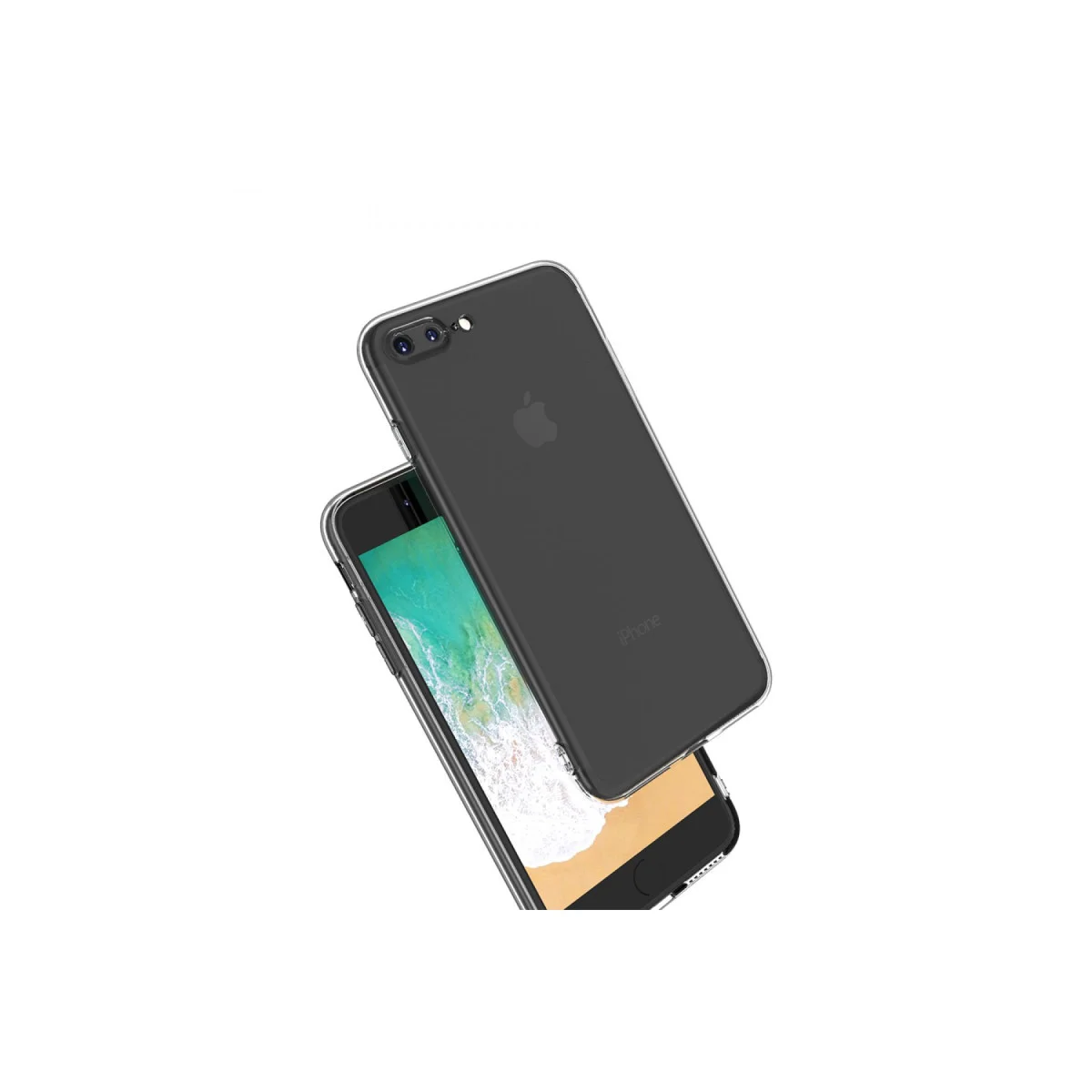iPhone 8 Plus Kılıf Deluxe Şeffaf Silikon 2mm - Pürüzsüz ve Uzun Ömürlü Koruma