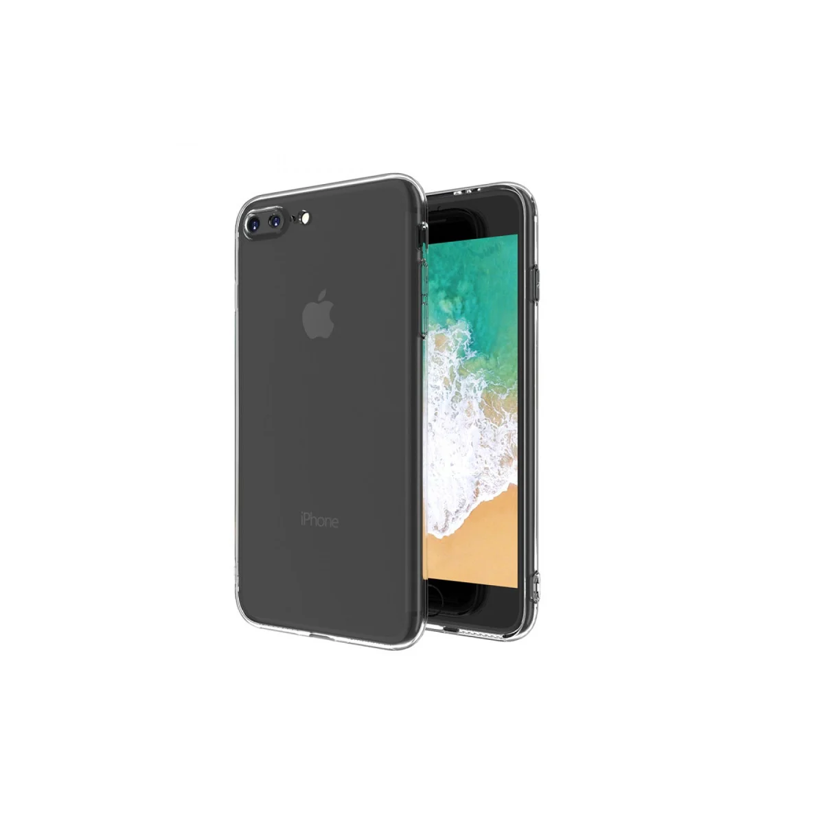 iPhone 8 Plus Kılıf Deluxe Şeffaf Silikon 2mm - Pürüzsüz ve Uzun Ömürlü Koruma