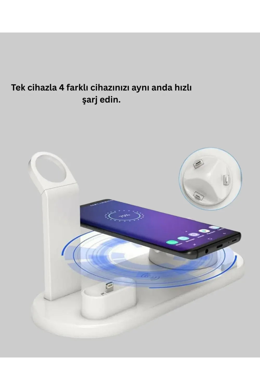 iPhone, AirPods ve Akıllı Saat Uyumlu Çoklu Şarj Cihazı