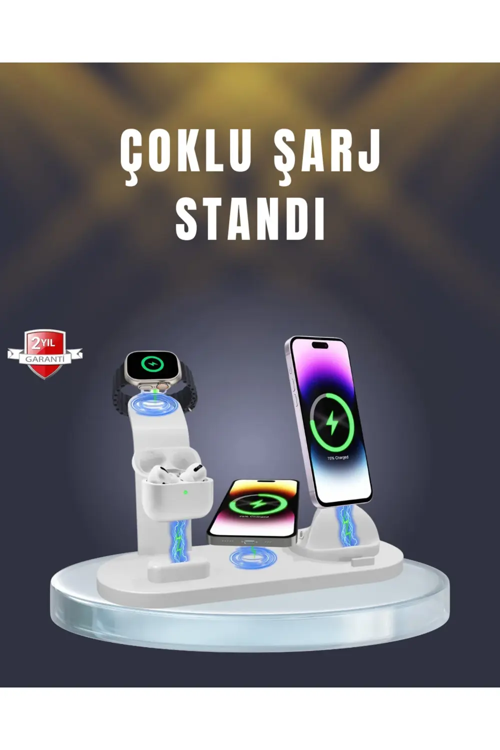 iPhone, AirPods ve Akıllı Saat Uyumlu Çoklu Şarj Cihazı