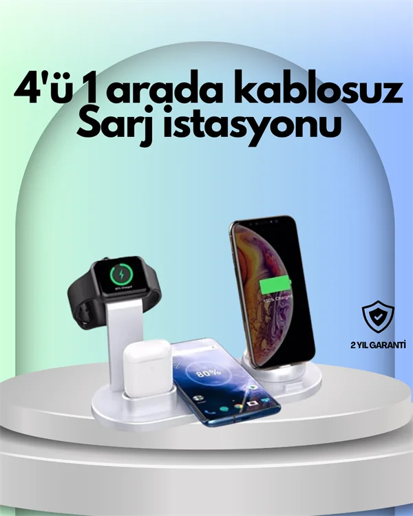 iPhone, Apple Watch ve AirPods ile Uyumlu 4'ü 1 Arada Şarj Ünitesi – Tüm Apple Cihazları Tek Noktada iPhone, Apple Watch ve AirPods ile Uyumlu 4'ü 1 Arada Şarj Ünitesi – Tüm Apple Cihazları Tek Noktada
