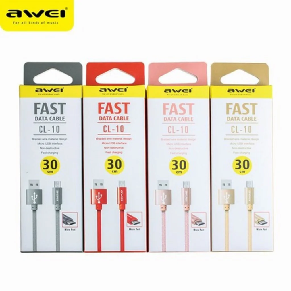 Iphone - Awei Fast Data Kablo Cl-988 30 Cm Kablo Powerbank