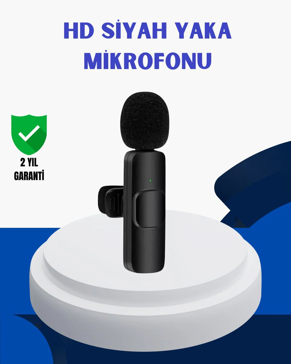 iPhone İçin Çift Mikrofonlu Telsiz Yaka Mikrofonu - 360 Derece HD Ses ve Gürültü Önleyici Teknoloji