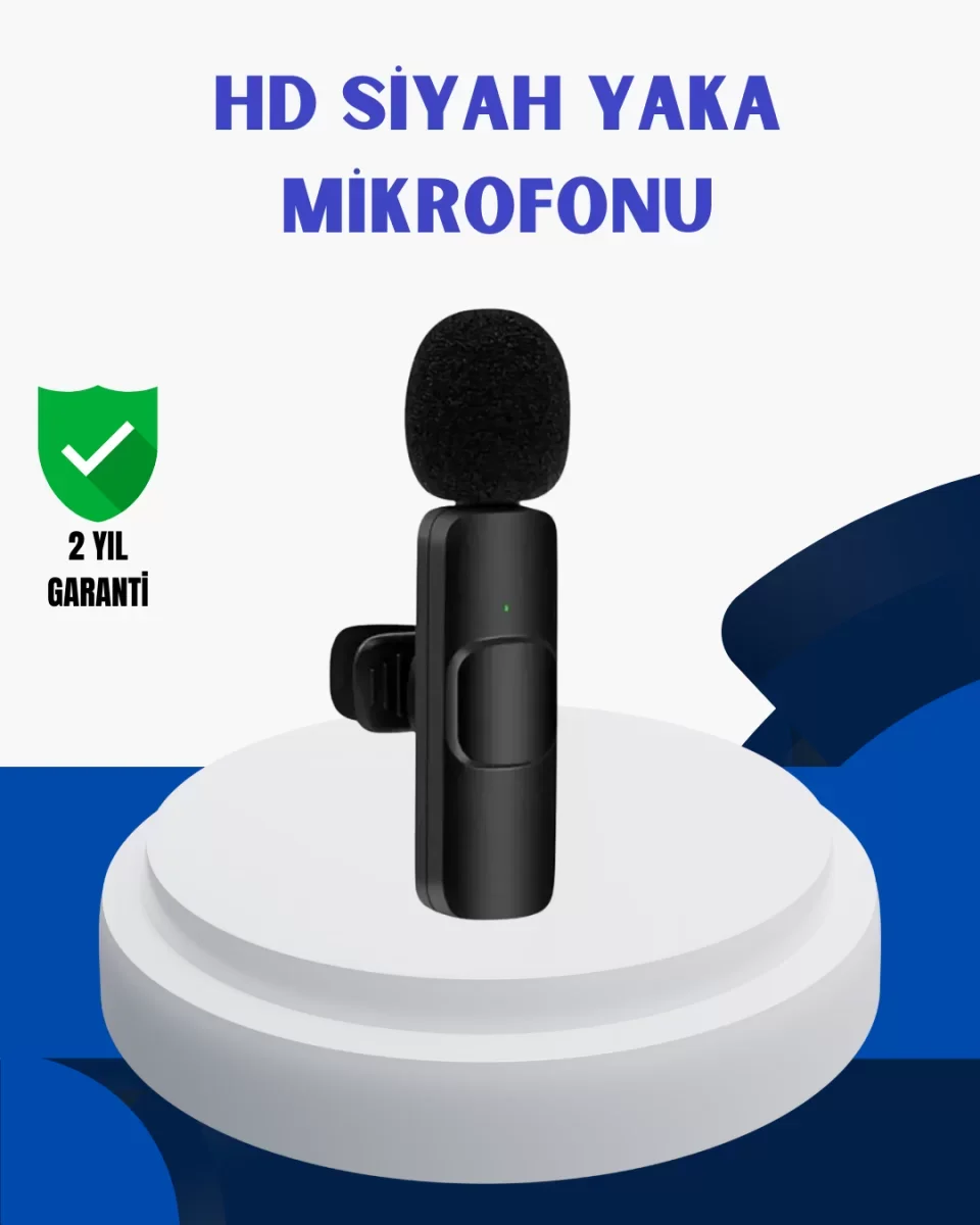 iPhone İçin Çift Mikrofonlu Telsiz Yaka Mikrofonu 360 Derece HD Ses - Lisinya