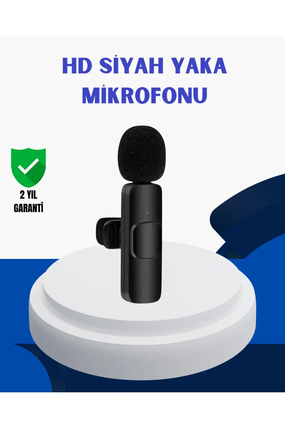 iPhone İçin Çift Mikrofonlu Telsiz Yaka Mikrofonu 360 Derece HD S