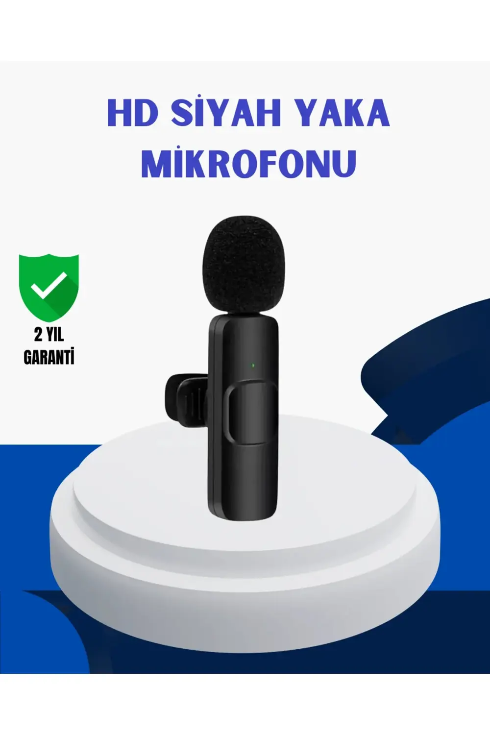 iPhone İçin Uyumlu Çift Mikrofonlu Telsiz Yaka Mikrofonu 360 Dere