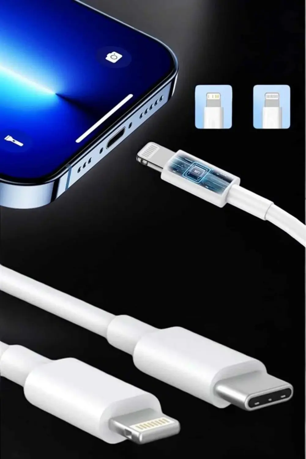 Iphone İOS Uyumlu Hızlı Şarj Kablosu Type C To Lightning 12 13 14