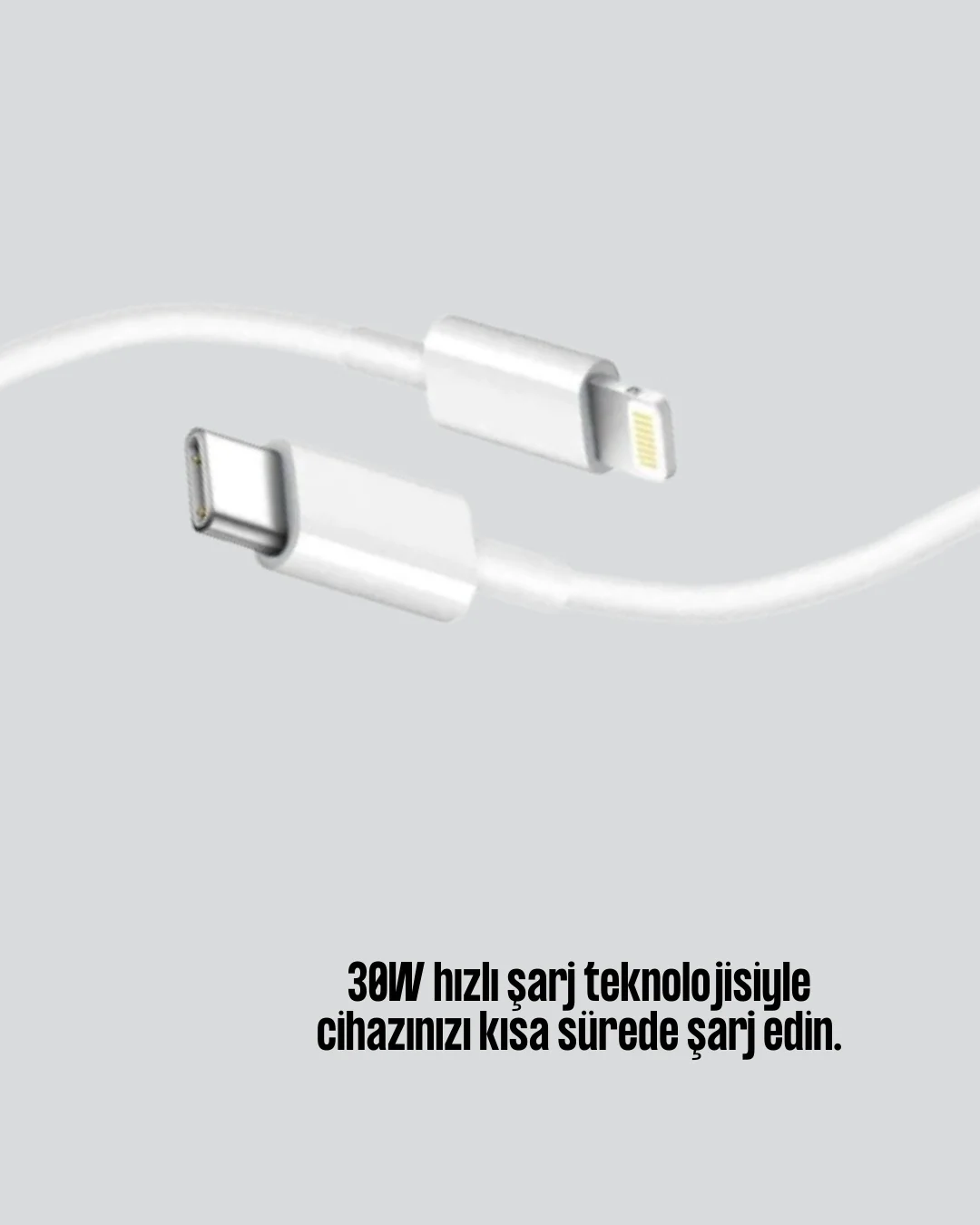 iPhone iPad Airpods Uyumlu 30W Type-C to Lightning Kablo