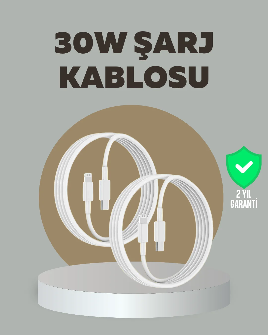 iPhone iPad Airpods Uyumlu 30W Type-C to Lightning Kablo iPhone iPad Airpods Uyumlu 30W Type-C to Lightning Kablo
