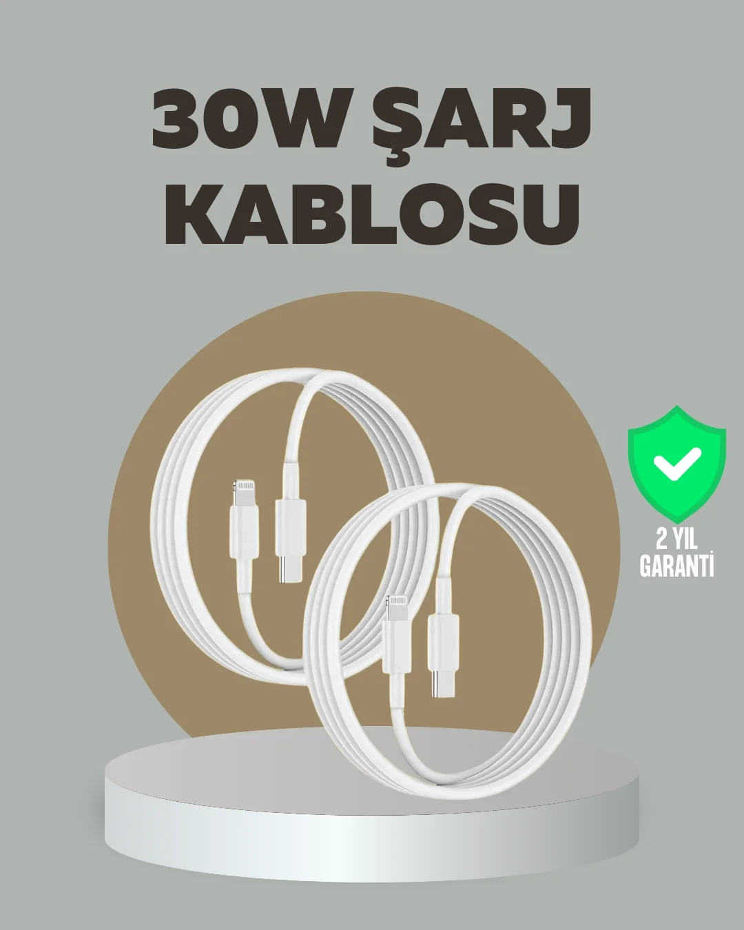 iPhone iPad Airpods Uyumlu 30W Type-C to Lightning Kablo