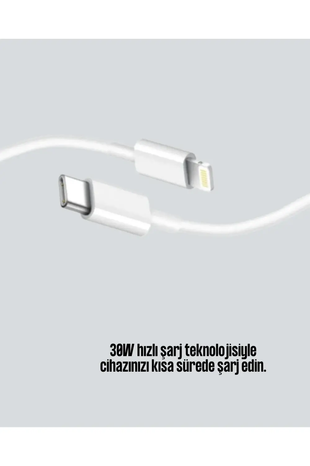 iPhone iPad Airpods Uyumlu 30W Type-C to Lightning Kablo