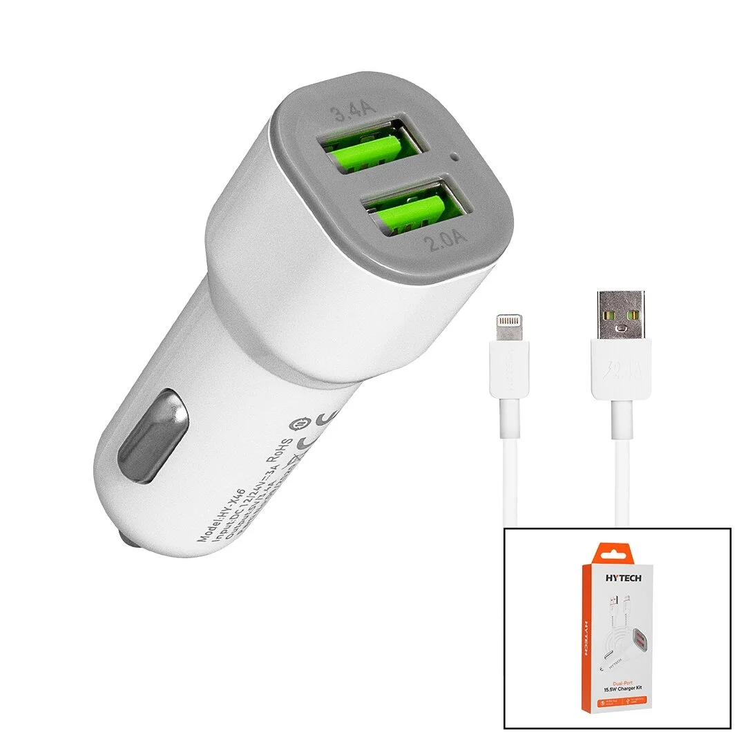 İphone - Kablolu  Oto - Araç Çakmaklık Şarj Başlık Set  3.1a - 15.5w - 1mt Kablo  Hy-x44 Bx40 Fiyatı, Yorumları ve Özellikleri