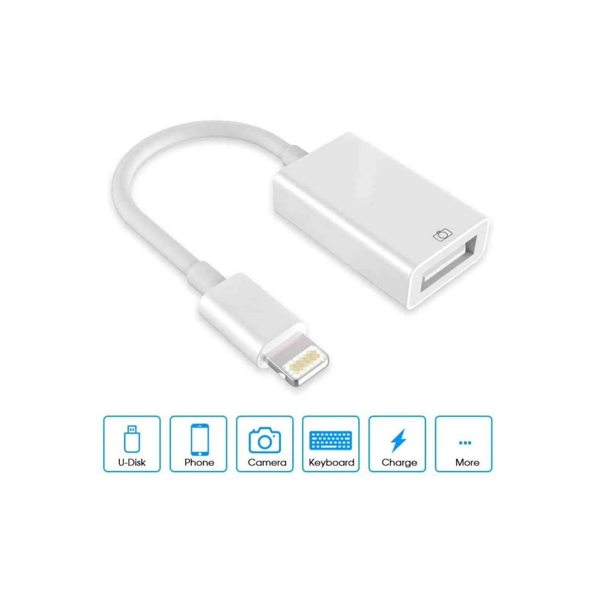 iPhone OTG Kablo - Beyaz APR14 (iPhone'a Harici Depolama Bağlama Adaptörü)