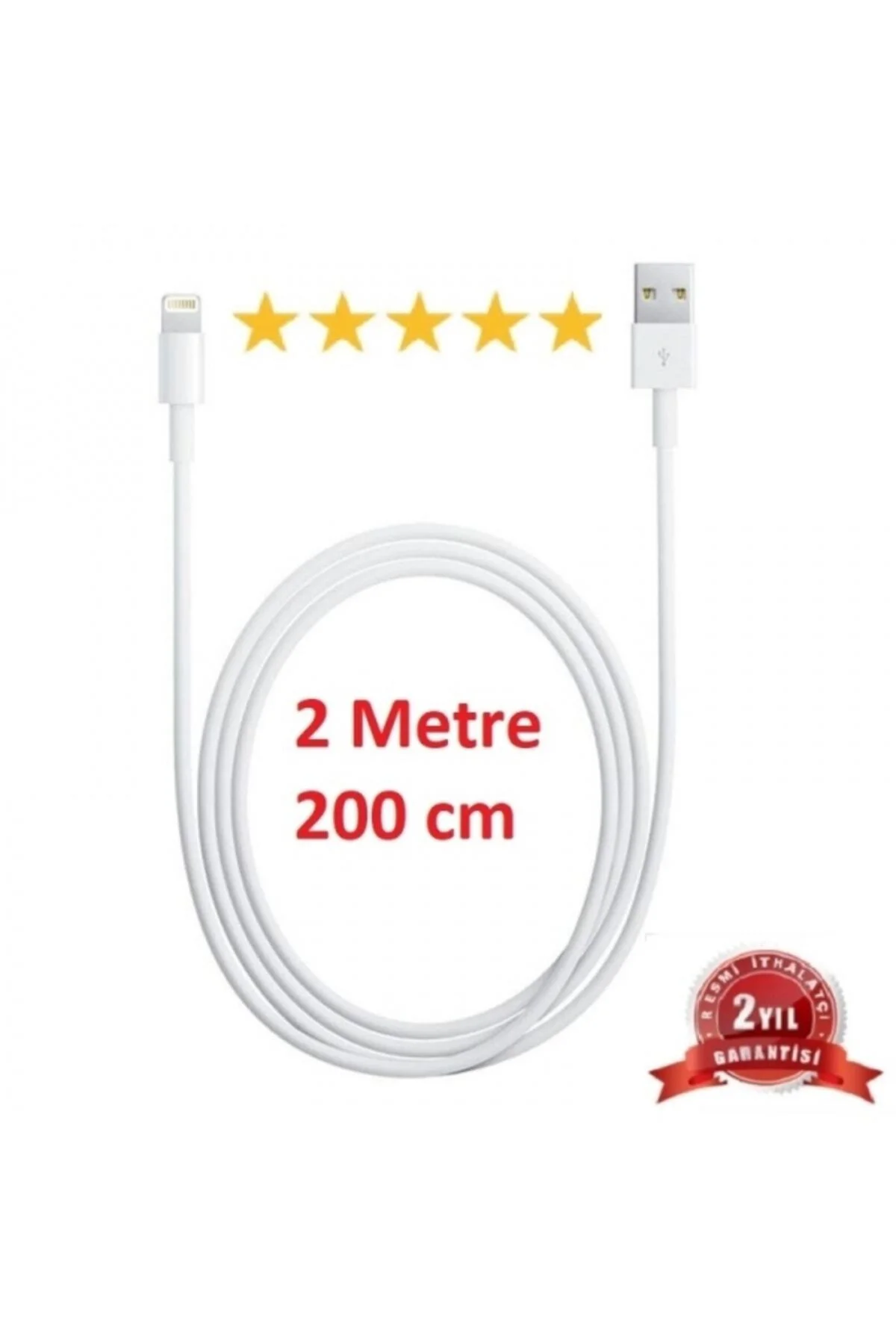 Iphone Tüm Serilere Uyumlu Şarj Ve Data Lightning Kablosu 2mt-200 Cm 6-7-8-plus-x-11-11pro-12-13-14