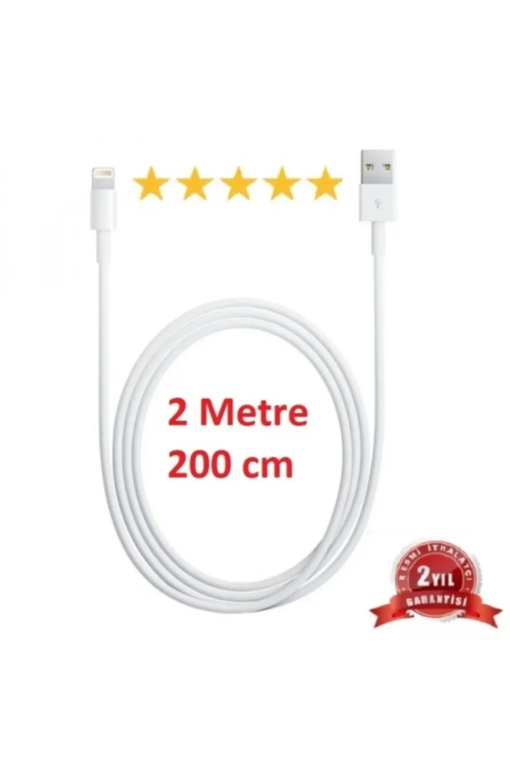 Iphone Tüm Serilere Uyumlu Şarj Ve Data Lightning Kablosu 2mt-200