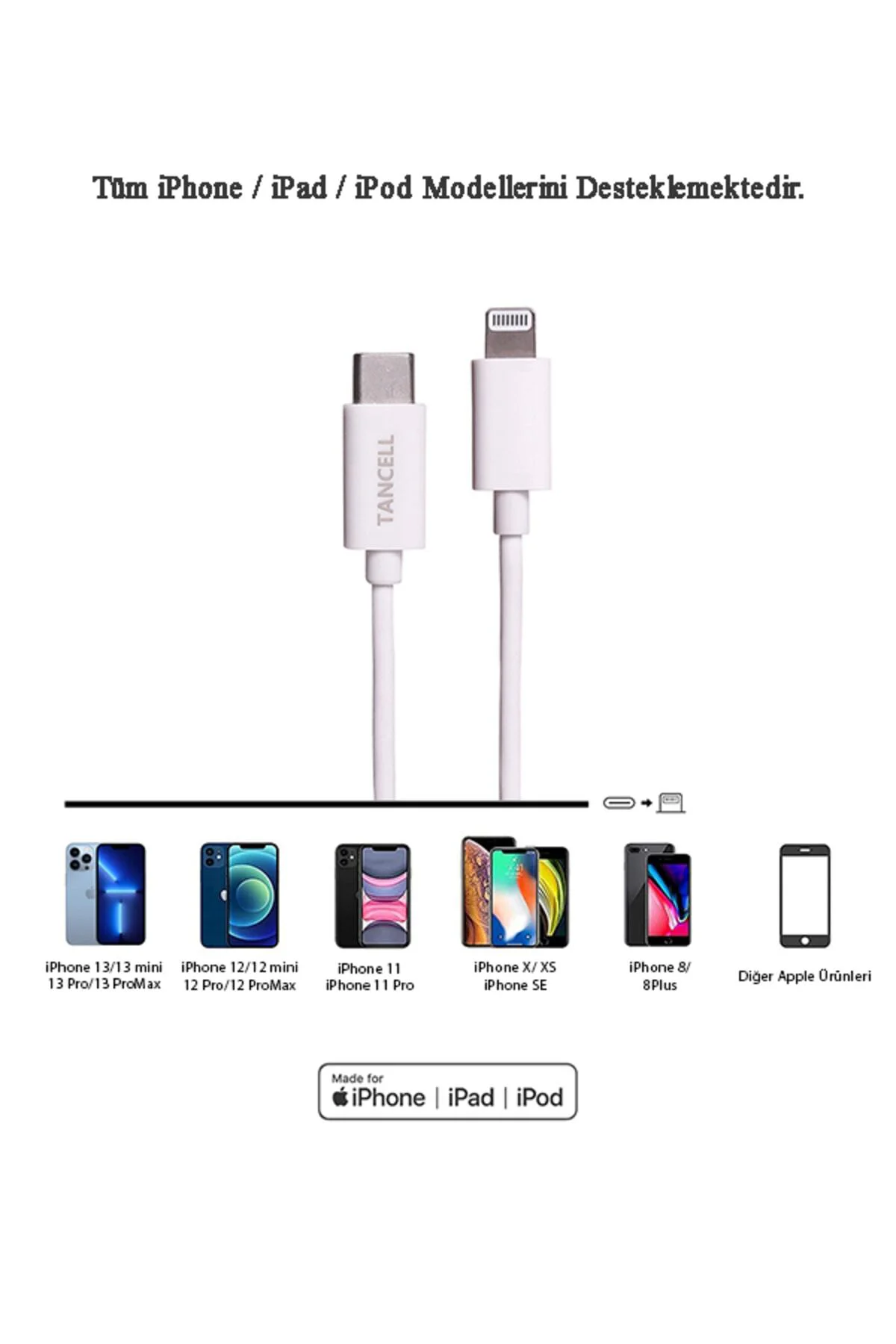 Iphone Type-c Lightning Şarj Kablosu Orjinal Mfi Lisanslı Data Ka