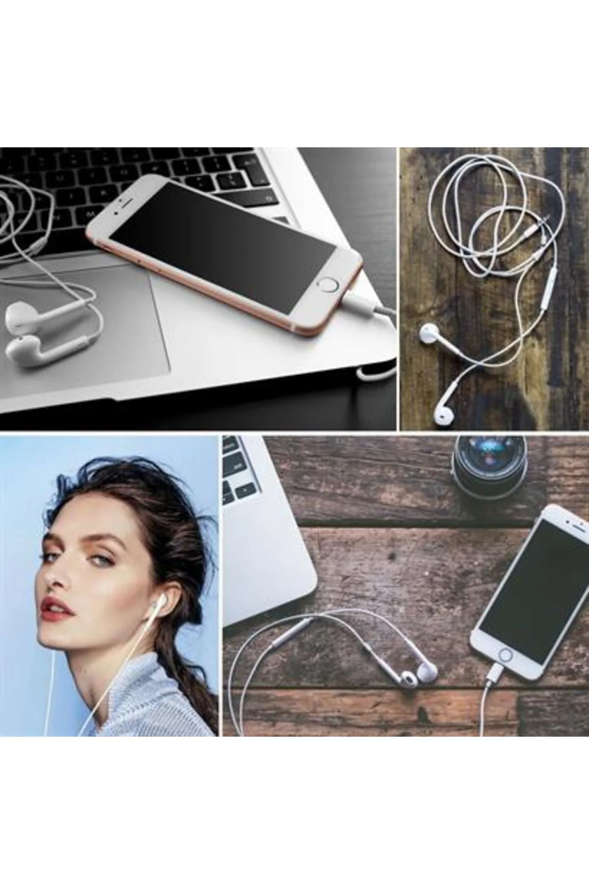 İphone Ucu Çıkışlı Pop Up Kulakiçi Yumuşak Kontrol Tuşlu Kulaklık