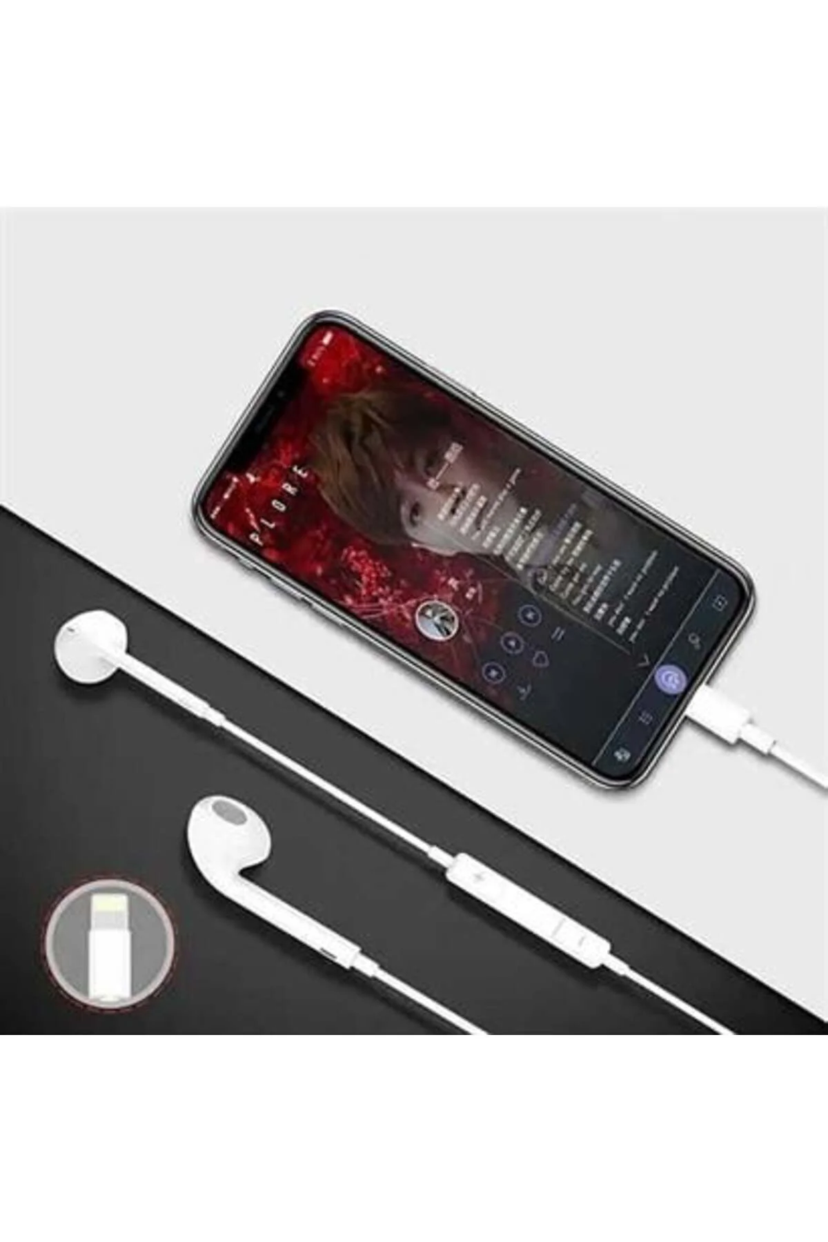 İphone Ucu Çıkışlı Pop Up Kulakiçi Yumuşak Kontrol Tuşlu Kulaklık