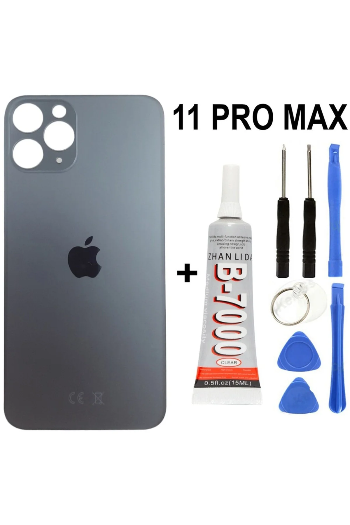 iPhone Uyumlu 11 Pro Max Arka Batarya Pil Kapağı + Yapıştırıcı + 