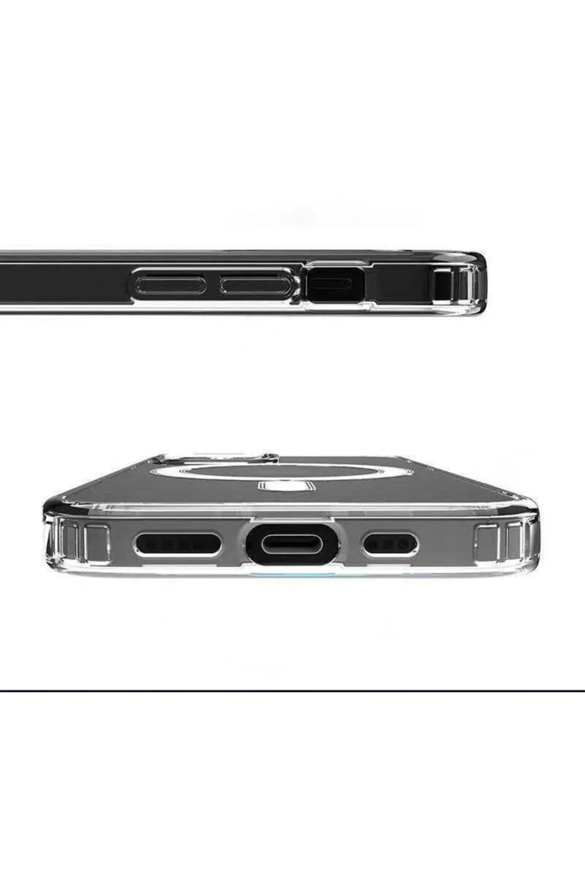 iPhone Uyumlu 15 Plus Kılıf Magsafe Kablosuz Şarj Şeffaf Kapak