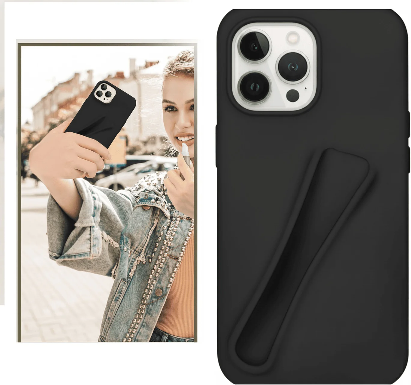 iPhone Uyumlu 16 Pro Max Lip Gloss Kılıf Siyah iPhone Uyumlu 16 Pro Max Lip Gloss Kılıf Siyah