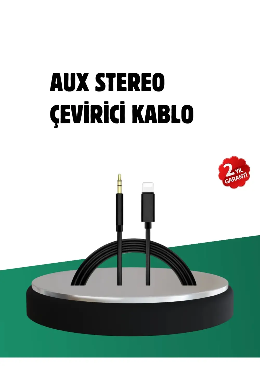 iPhone Uyumlu Lightning – 3.5mm Aux Adaptör Kablo Stereo Ses Akta