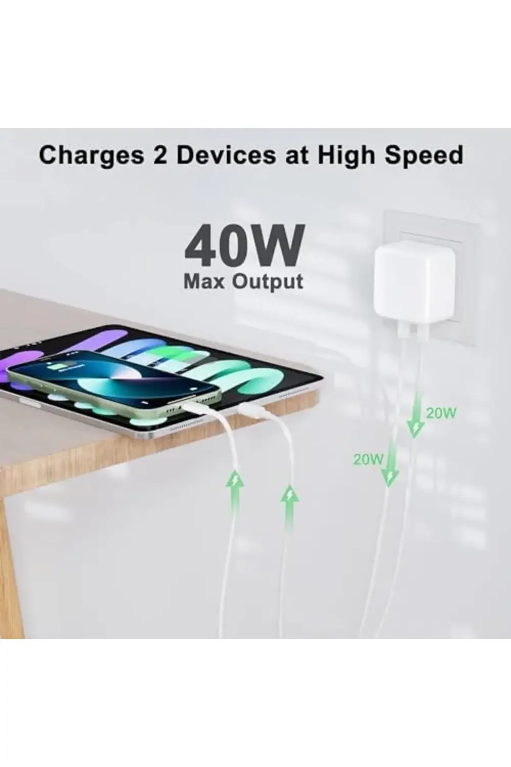 iPhone Uyumlu USB-C - Lighting 35W Hızlı Şarj Cihazı Çift Çıkışlı