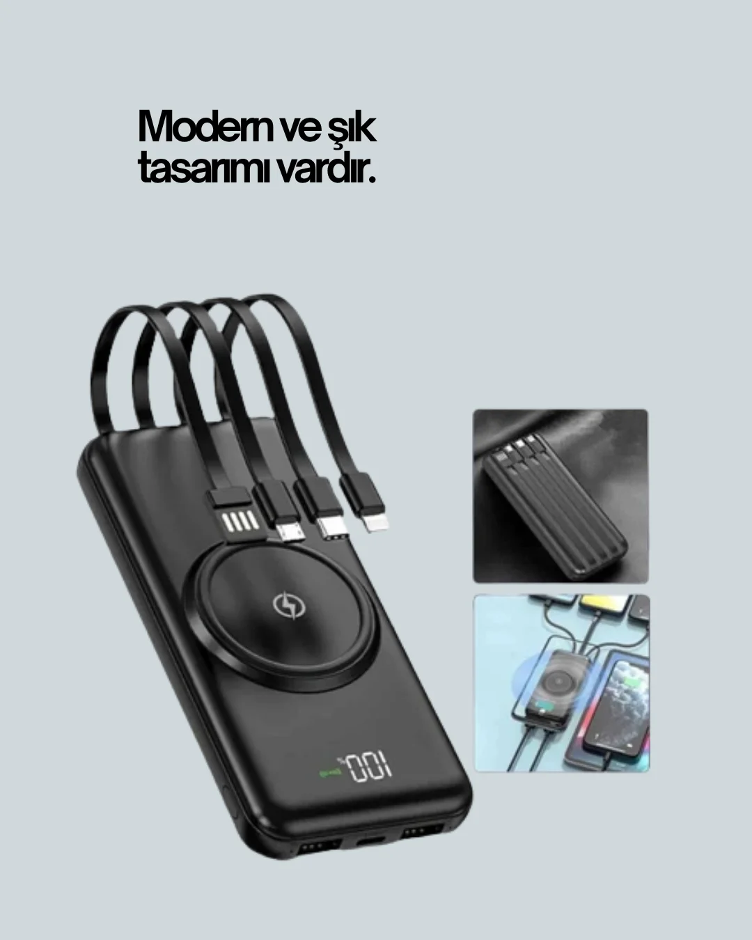 iPhone ve Android Uyumlu 10000mAh Powerbank – Hem Kablolu Hem Kablosuz Fiyatı, Yorumları ve Özellikleri
