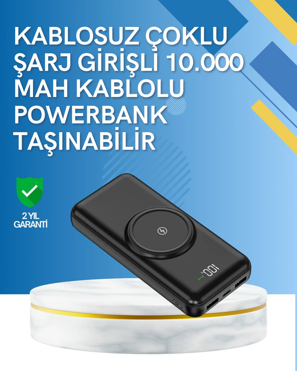 İphone Ve Android Uyumlu 10000mah Powerbank Hem Kablolu Hem Kablosuz - Lisinya Diğer
