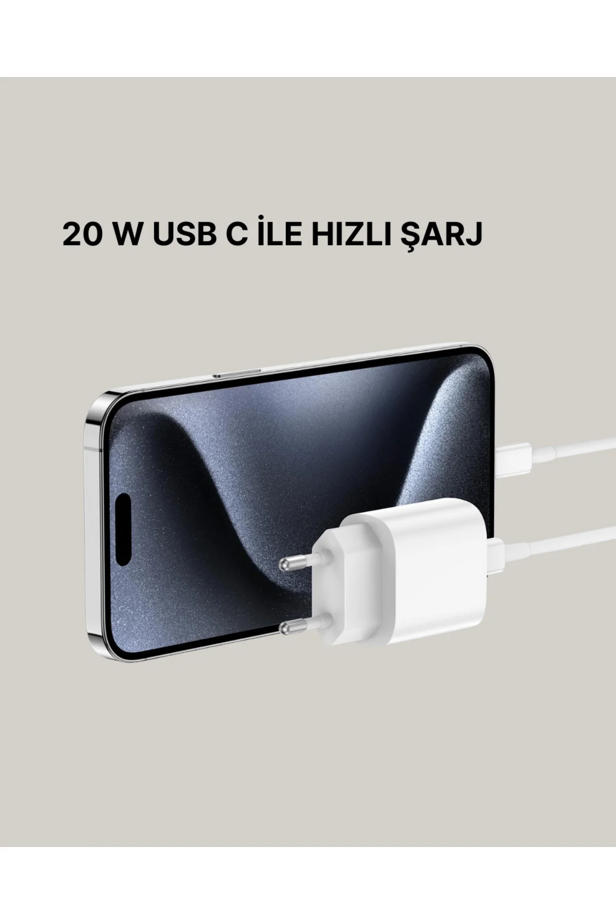 iPhone ve iPad Uyumlu 20W Güvenli USB-C Hızlı Şarj Adaptörü - Lis