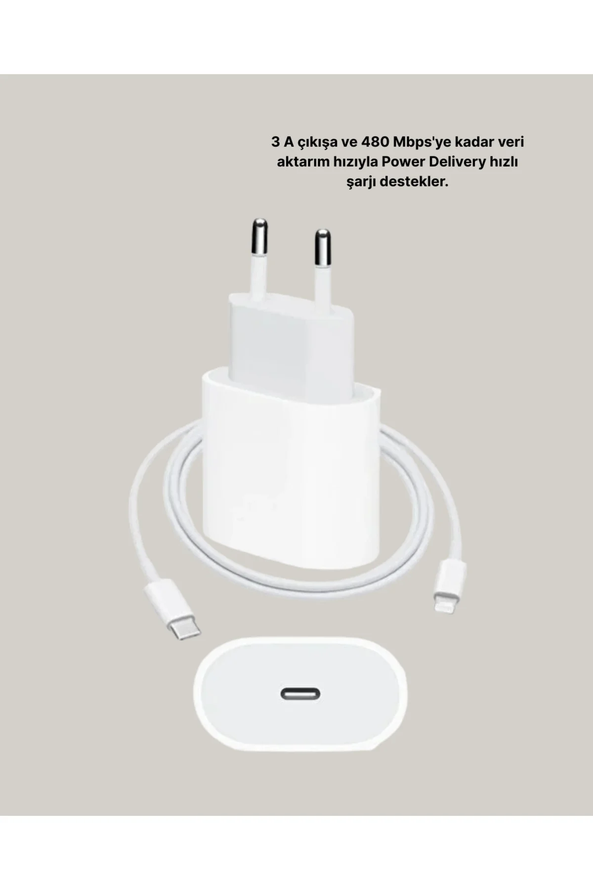 iPhone ve iPad Uyumlu 20W Güvenli USB-C Hızlı Şarj Adaptörü