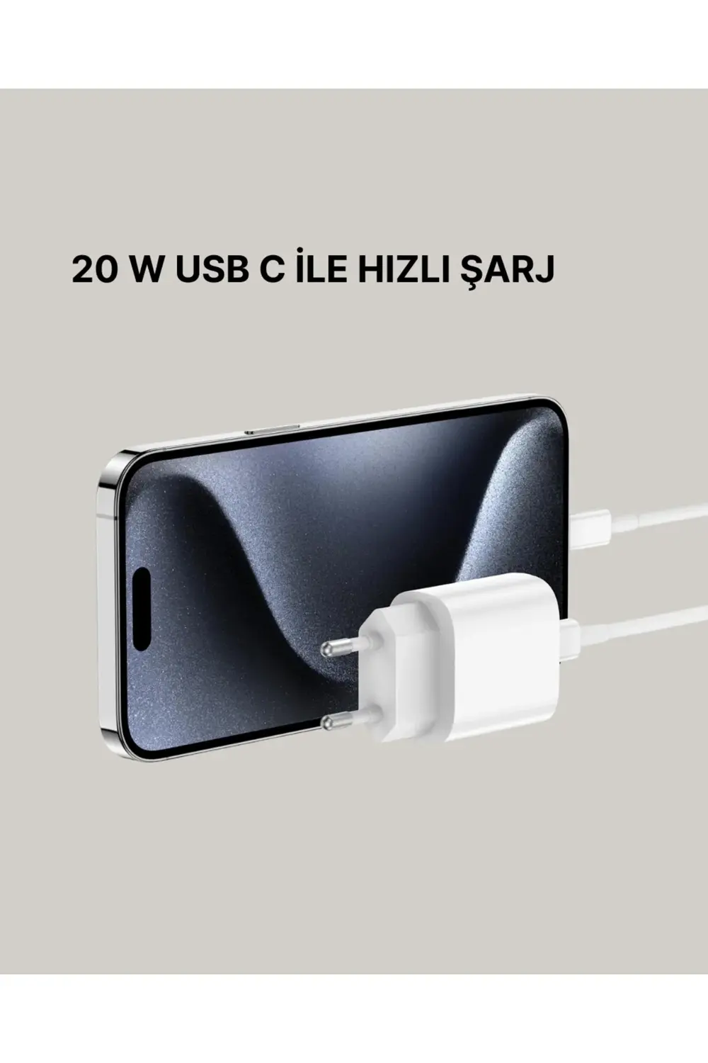 iPhone ve iPad Uyumlu 20W Güvenli USB-C Hızlı Şarj Adaptörü