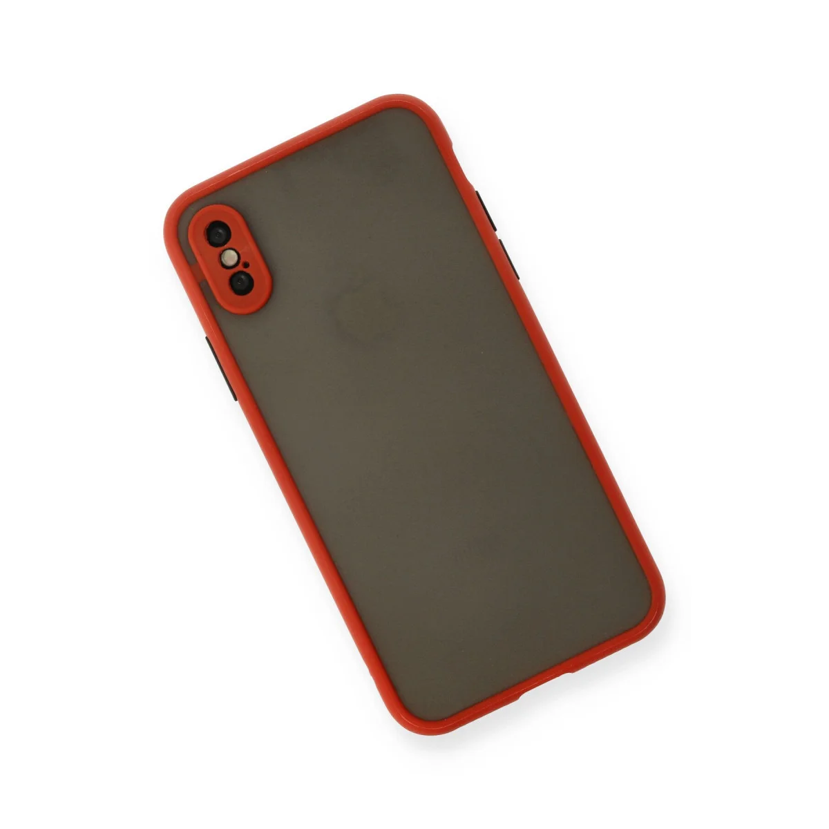 iPhone X Kılıf Kırmızı Montreal Silikon Kapak – Kamera Korumalı, Darbe Emici ve Mat Arka Panel