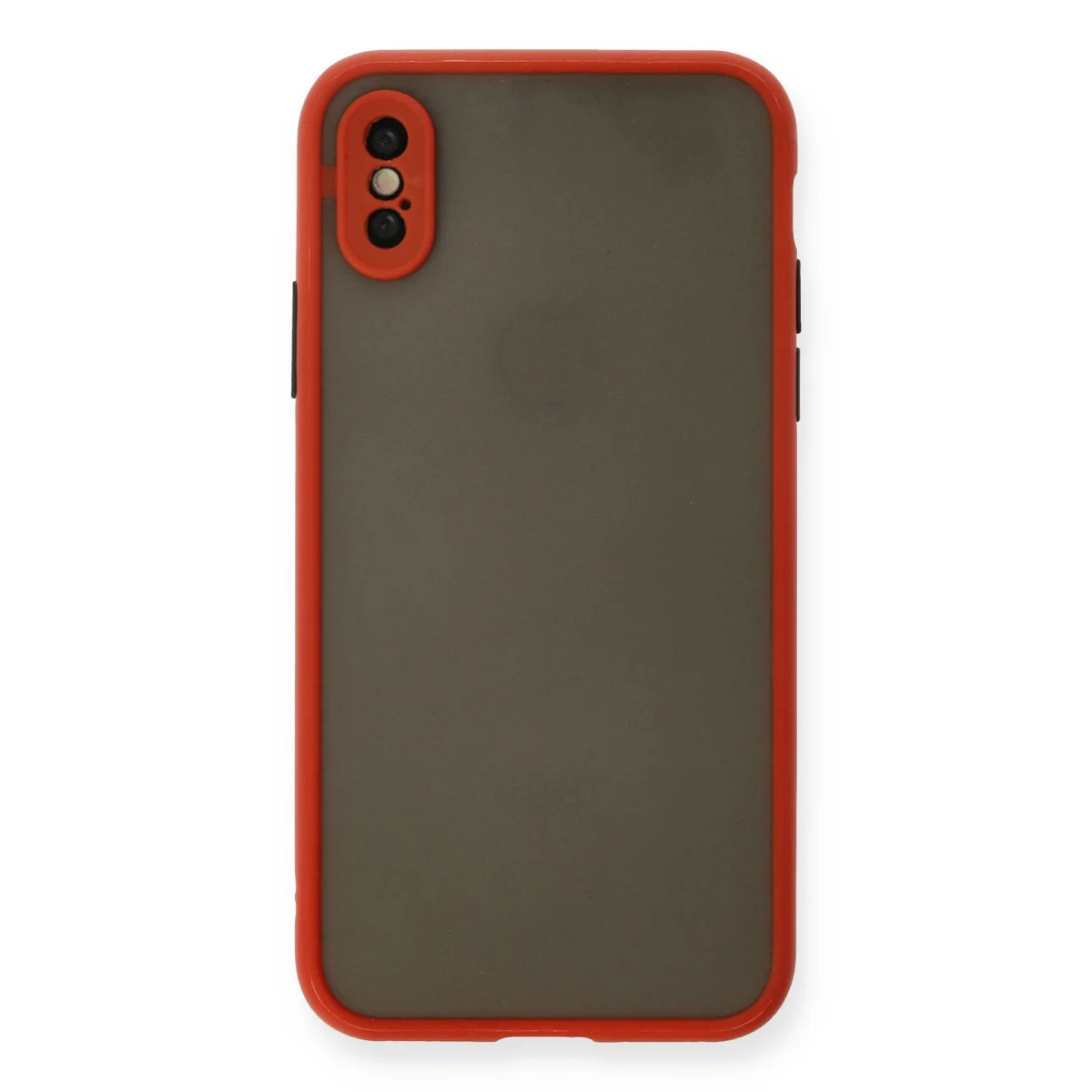 iPhone X Kılıf Kırmızı Montreal Silikon Kapak – Kamera Korumalı, Darbe Emici ve Mat Arka Panel