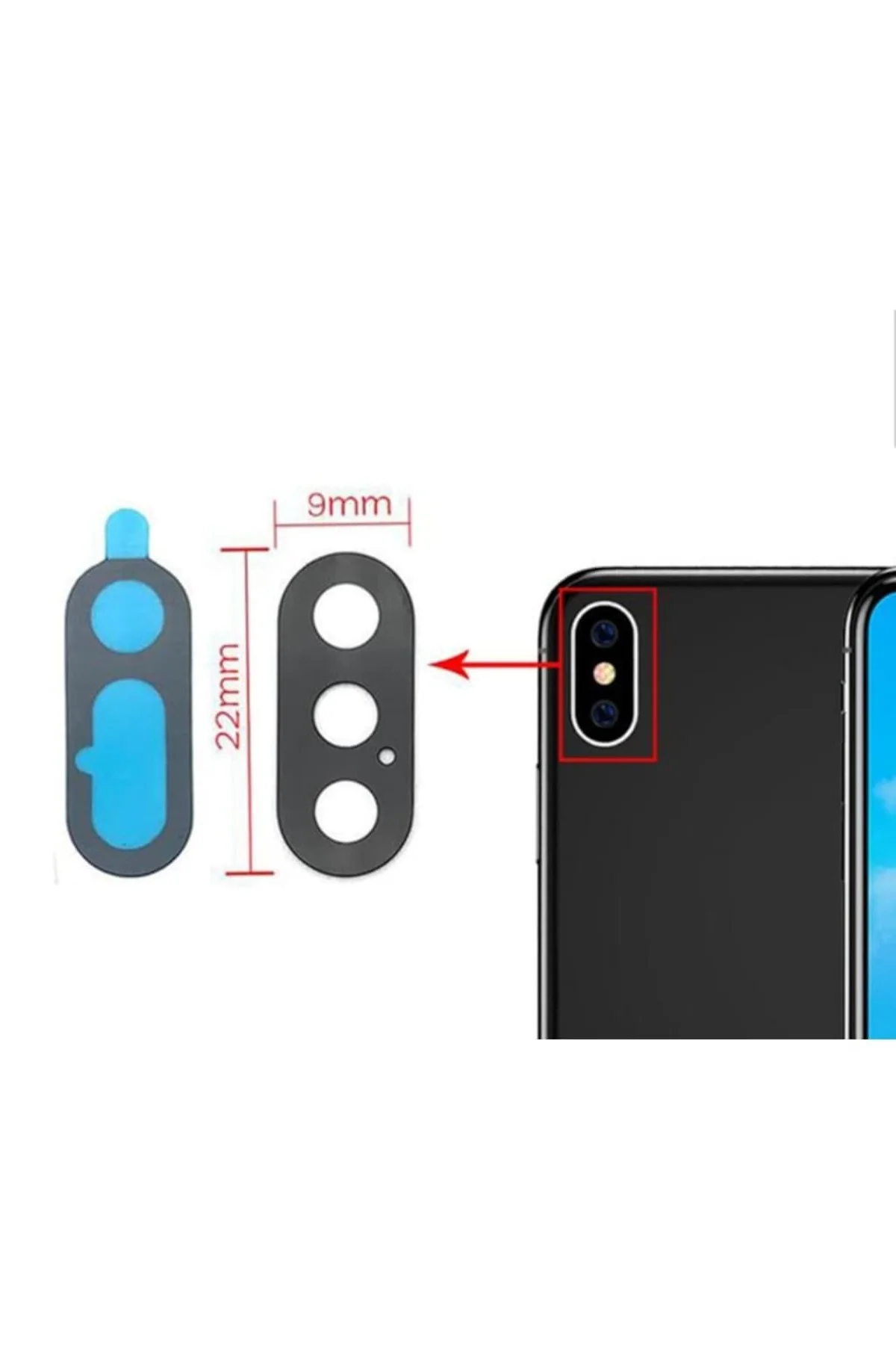 İphone X Uyumlu Kamera Lensi Kamera Camı