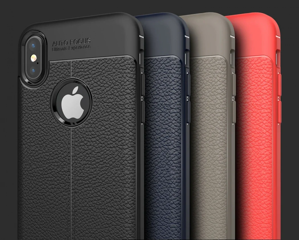 iPhone X XS Litchi Tam Koruma Soft Silikon Kılıf - 5775 Model