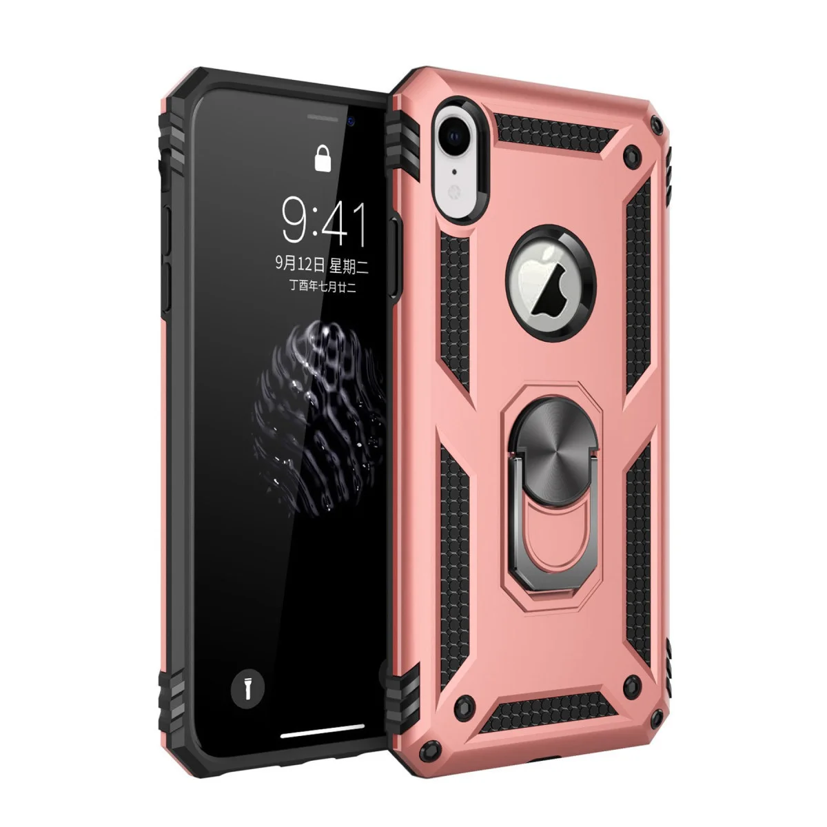 iPhone XR Sofya Yüzüklü Silikon Kapak - Rose | Ultra Koruma ve Şık Tasarım