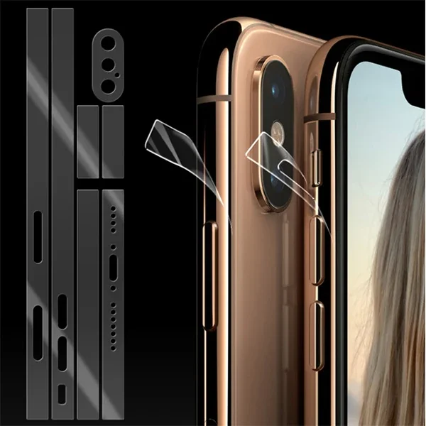 iPhone XS Hidrojel Hayalet Yan Alt Üst Kamera Kaplama - 5775 | Kamera Koruyucu