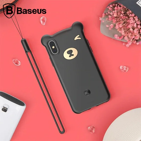 iPhone XS Max Ayı Figürlü Soft Silikon Kılıf - Sevimli 3D Tasarım