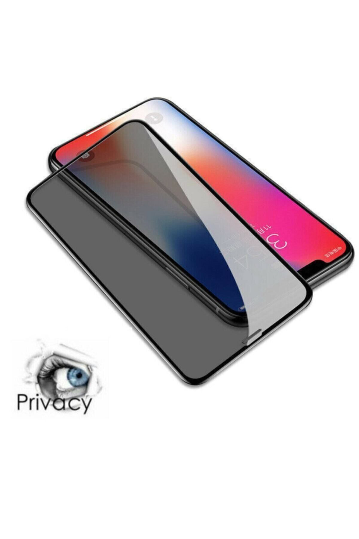 Iphone Xs Max Gizli Hayalet 5d Tam Kaplayan Kırılmaz Cam ( Siyah 