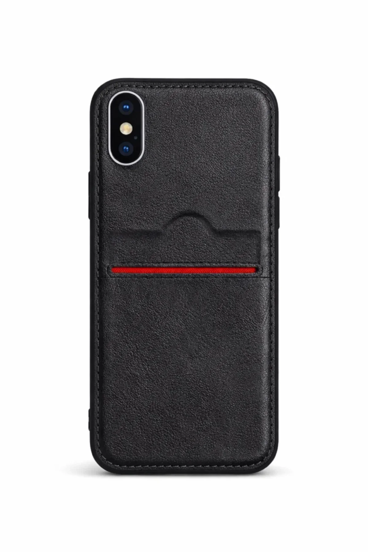iPhone XS Max Kartlıklı Rich Boss Lüx Deri Kılıf Siyah