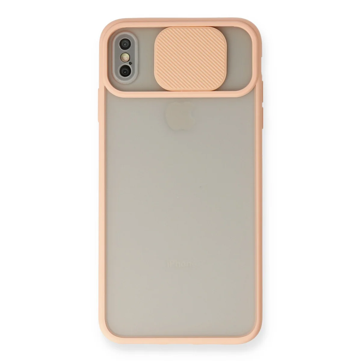 iPhone XS Max Kılıf - Palm Buzlu Kamera Sürgülü Silikon - Pembe