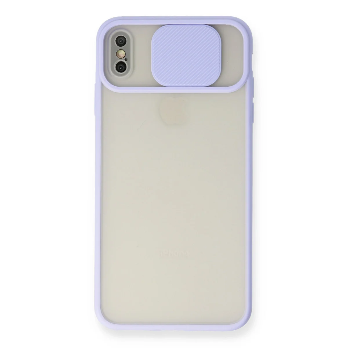 iPhone XS Max Kılıf Palm Buzlu Kamera Sürgülü Silikon - Lila