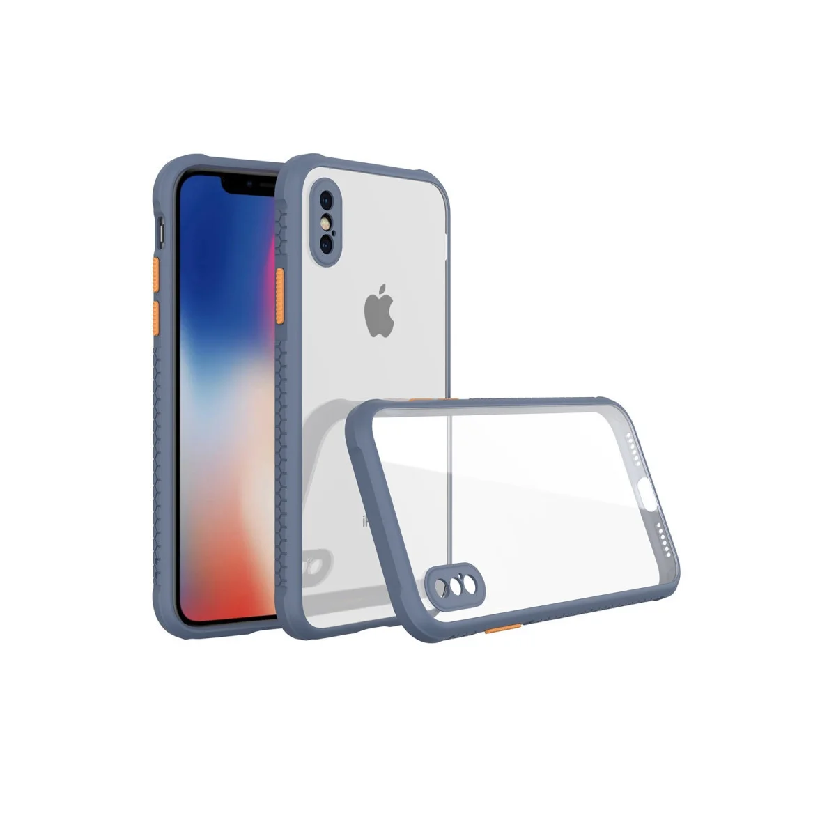 iPhone XS Max Miami Şeffaf Silikon Kılıf Gri - Çizik ve Darbe Koruması