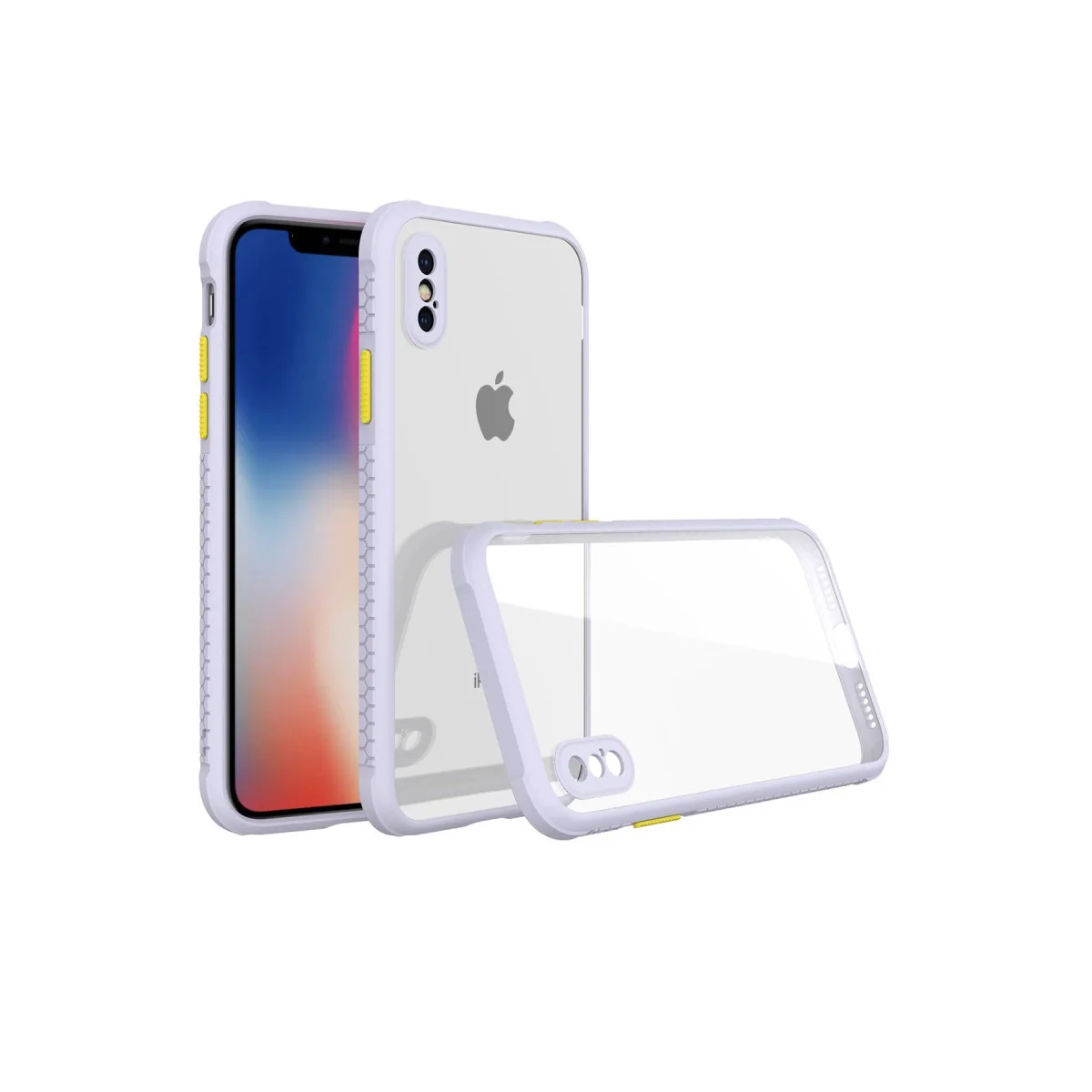iPhone XS Max Miami Şeffaf Silikon Kılıf - Lila - Dayanıklı ve Şık Koruma