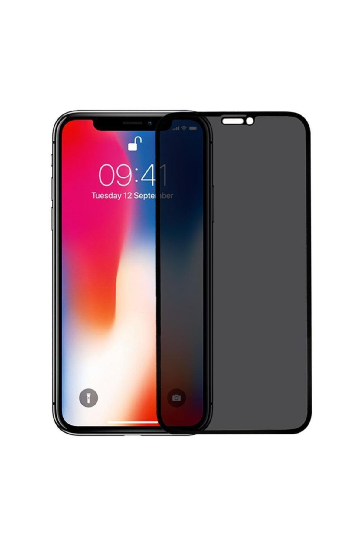 Mcasering İphone X/Xs Siyah Gizlilik Filtreli Privacy Hayalet Ekran Koruyuc