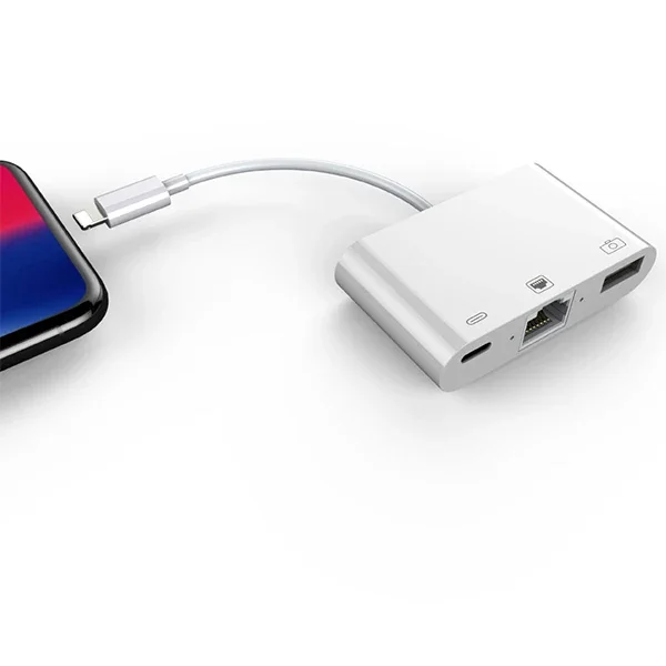 İPhone/İPad 3İN1 Ethernet RJ45 Ve Usb Kamera Adaptörü NK107-1852