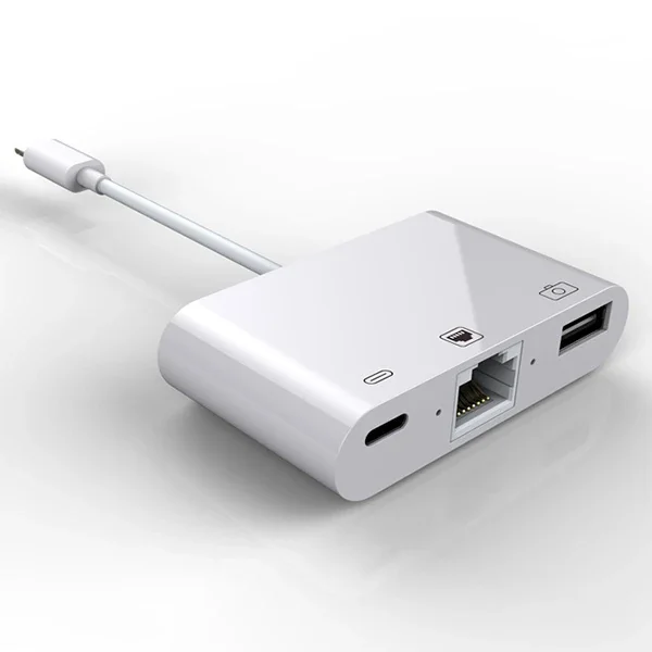 İPhone/İPad 3İN1 Ethernet RJ45 Ve Usb Kamera Adaptörü NK107-1852